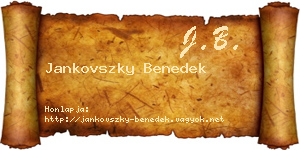 Jankovszky Benedek névjegykártya